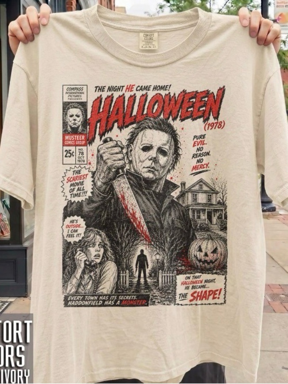 Vintage Michael Myers Halloween T-Shirt, Horror Movie Halloween Friday The 13th